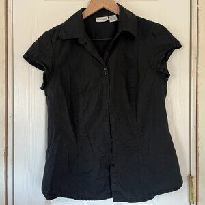 Fitted Black Button-Down Y2K Harve Benard Shirt